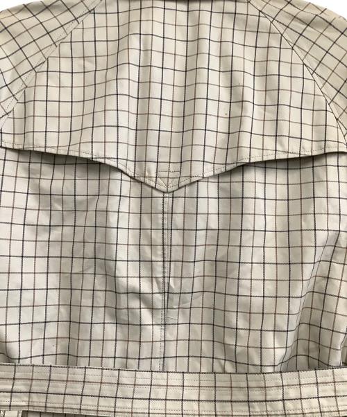 EDIFICE（エディフィス）EDIFICE (エディフィス) トレンチコート　チェック ホワイト×ブラウン サイズ:38の古着・服飾アイテム