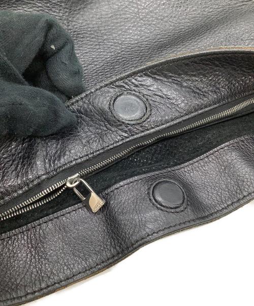HIROFU（ヒロフ）HIROFU (ヒロフ) レザーショルダーバッグ ブラックの古着・服飾アイテム