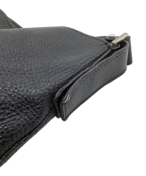 HIROFU（ヒロフ）HIROFU (ヒロフ) レザーショルダーバッグ ブラックの古着・服飾アイテム
