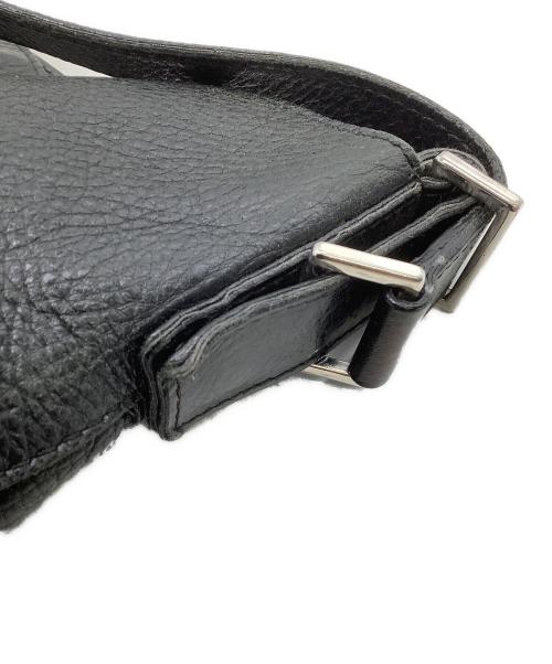 HIROFU（ヒロフ）HIROFU (ヒロフ) レザーショルダーバッグ ブラックの古着・服飾アイテム