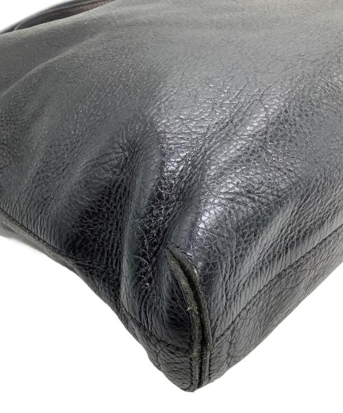 HIROFU（ヒロフ）HIROFU (ヒロフ) レザーショルダーバッグ ブラックの古着・服飾アイテム