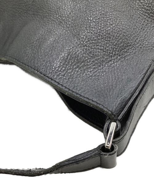 HIROFU（ヒロフ）HIROFU (ヒロフ) レザーショルダーバッグ ブラックの古着・服飾アイテム