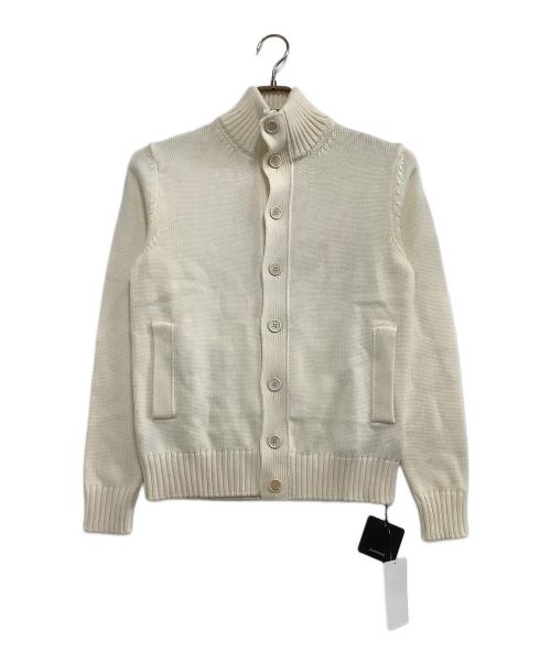 Zanone（ザノーネ）Zanone (ザノーネ) スタンドカラーニットカーディガン ホワイト サイズ:44 未使用品の古着・服飾アイテム
