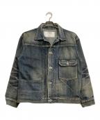 NEIGHBORHOODネイバーフッド）の古着「ダメージ加工デニムジャケット　SAVAGE DENIM TYPE-1 JACKET　25AW」｜ブルー