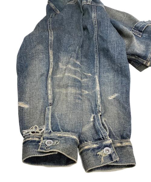 NEIGHBORHOOD（ネイバーフッド）NEIGHBORHOOD (ネイバーフッド) ダメージ加工デニムジャケット　SAVAGE DENIM TYPE-1 JACKET　25AW ブルー サイズ:Mの古着・服飾アイテム