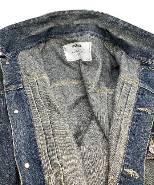 NEIGHBORHOOD（ネイバーフッド）NEIGHBORHOOD (ネイバーフッド) ダメージ加工デニムジャケット　SAVAGE DENIM TYPE-1 JACKET　25AW ブルー サイズ:Mの古着・服飾アイテム
