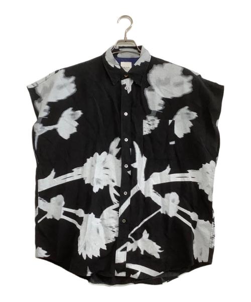 PAUL SMITH（ポールスミス）PAUL SMITH (ポールスミス) ノースリーブシャツ　FC-CR-51183 ブラック×ホワイト サイズ:Lの古着・服飾アイテム