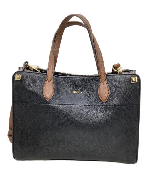 FURLA（フルラ）FURLA (フルラ) 2WAYバッグ ブラック×ホワイトの古着・服飾アイテム