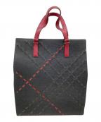 BURBERRY LONDONバーバリーロンドン）の古着「トートバッグ」｜グレー×レッド