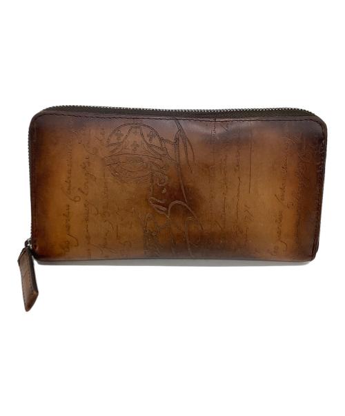 Berluti（ベルルッティ）Berluti (ベルルッティ) ラウンドファスナー財布 カリグラフィ ブラウンの古着・服飾アイテム