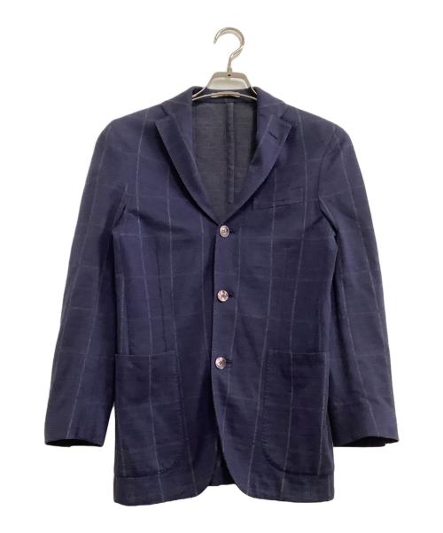 BOGLIOLI（ボリオリ）BOGLIOLI (ボリオリ) テーラードジャケット　チェック ブルー サイズ:38の古着・服飾アイテム
