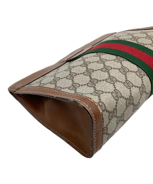 GUCCI（グッチ）GUCCI (グッチ) セカンドバッグ　GG柄 ブラウン×ベージュの古着・服飾アイテム