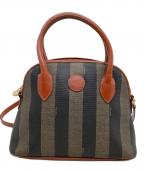 FENDIフェンディ）の古着「ぺカン柄2WAYハンドバッグ」｜ブラウン