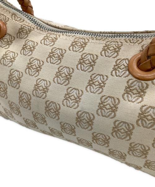 LOEWE（ロエベ）LOEWE (ロエベ) ハンドバッグ アナグラム ベージュ×ブラウンの古着・服飾アイテム
