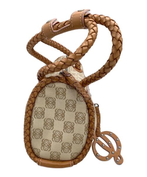 LOEWE（ロエベ）LOEWE (ロエベ) ハンドバッグ アナグラム ベージュ×ブラウンの古着・服飾アイテム