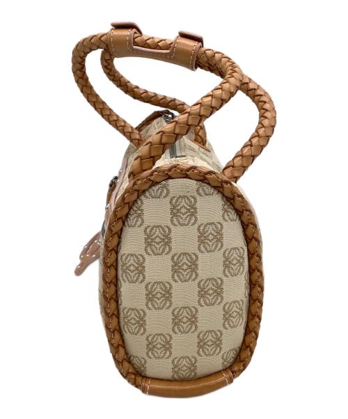 LOEWE（ロエベ）LOEWE (ロエベ) ハンドバッグ アナグラム ベージュ×ブラウンの古着・服飾アイテム