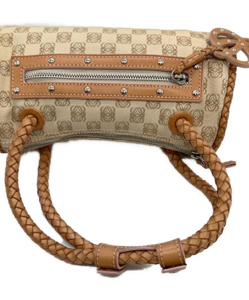 LOEWE（ロエベ）LOEWE (ロエベ) ハンドバッグ アナグラム ベージュ×ブラウンの古着・服飾アイテム