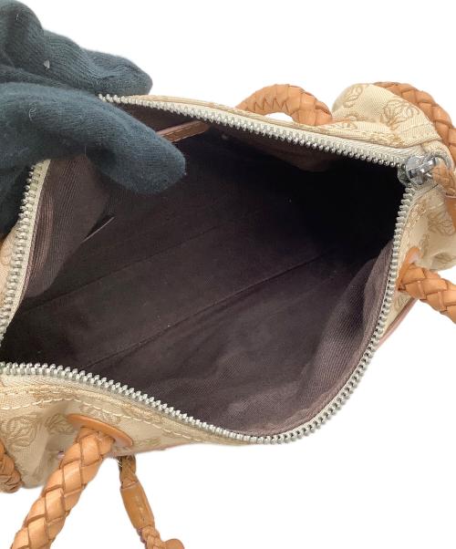 LOEWE（ロエベ）LOEWE (ロエベ) ハンドバッグ アナグラム ベージュ×ブラウンの古着・服飾アイテム