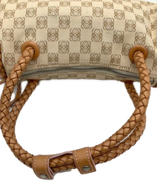 LOEWE（ロエベ）LOEWE (ロエベ) ハンドバッグ アナグラム ベージュ×ブラウンの古着・服飾アイテム