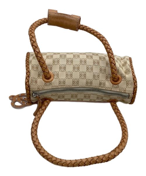 LOEWE（ロエベ）LOEWE (ロエベ) ハンドバッグ アナグラム ベージュ×ブラウンの古着・服飾アイテム