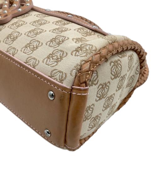 LOEWE（ロエベ）LOEWE (ロエベ) ハンドバッグ アナグラム ベージュ×ブラウンの古着・服飾アイテム