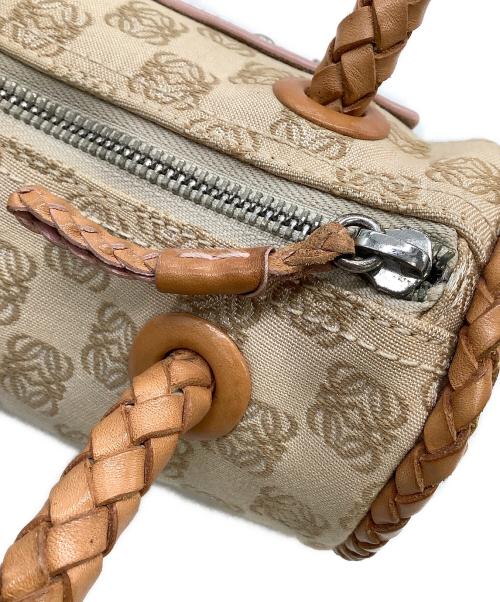 LOEWE（ロエベ）LOEWE (ロエベ) ハンドバッグ アナグラム ベージュ×ブラウンの古着・服飾アイテム