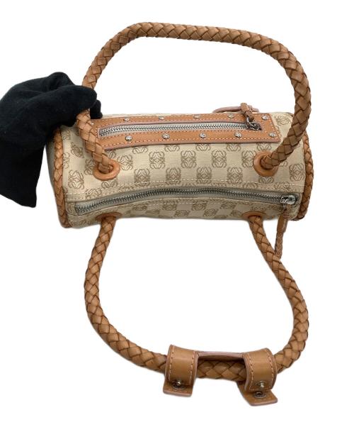 LOEWE（ロエベ）LOEWE (ロエベ) ハンドバッグ アナグラム ベージュ×ブラウンの古着・服飾アイテム