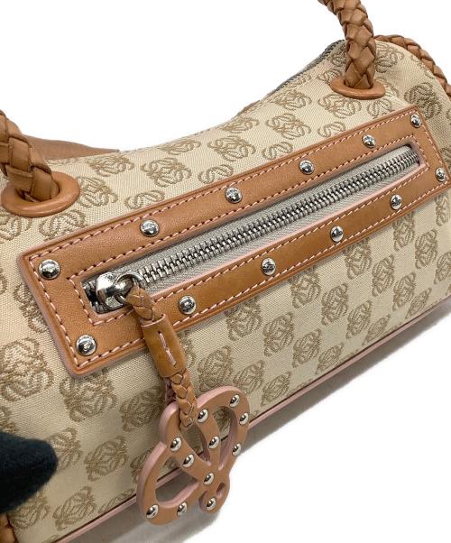LOEWE（ロエベ）LOEWE (ロエベ) ハンドバッグ アナグラム ベージュ×ブラウンの古着・服飾アイテム