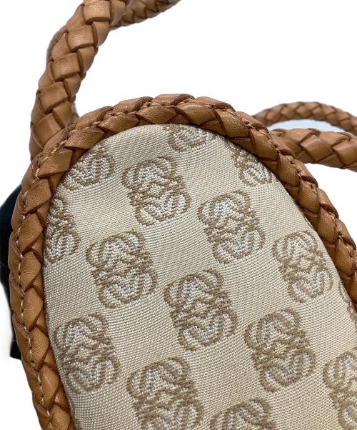 LOEWE（ロエベ）LOEWE (ロエベ) ハンドバッグ アナグラム ベージュ×ブラウンの古着・服飾アイテム