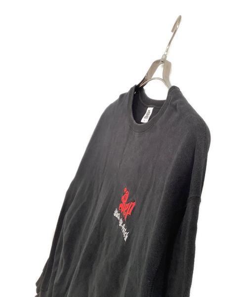 BlackEyePatch（ブラックアイパッチ）BlackEyePatch (ブラックアイパッチ) クルーネックスウェット　	THUG’ S HARMONY CREW SWEAT ブラック サイズ:XLの古着・服飾アイテム