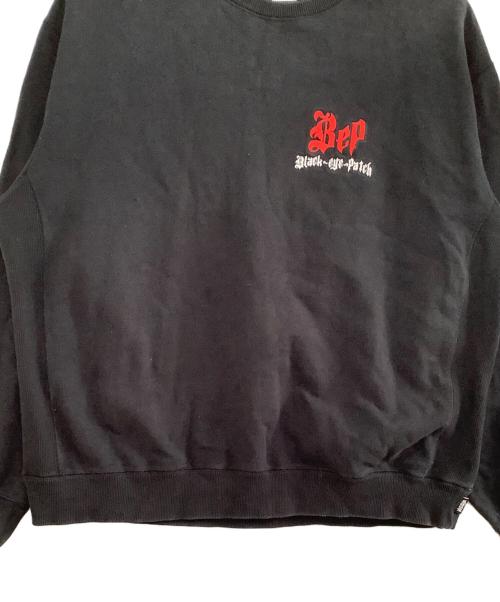 BlackEyePatch（ブラックアイパッチ）BlackEyePatch (ブラックアイパッチ) クルーネックスウェット　	THUG’ S HARMONY CREW SWEAT ブラック サイズ:XLの古着・服飾アイテム