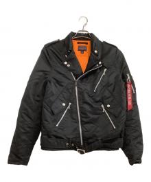ALPHA INDUSTRIES（アルファインダストリーズ）の古着「ライダースジャケット	OUTLAW BIKER」｜ブラック