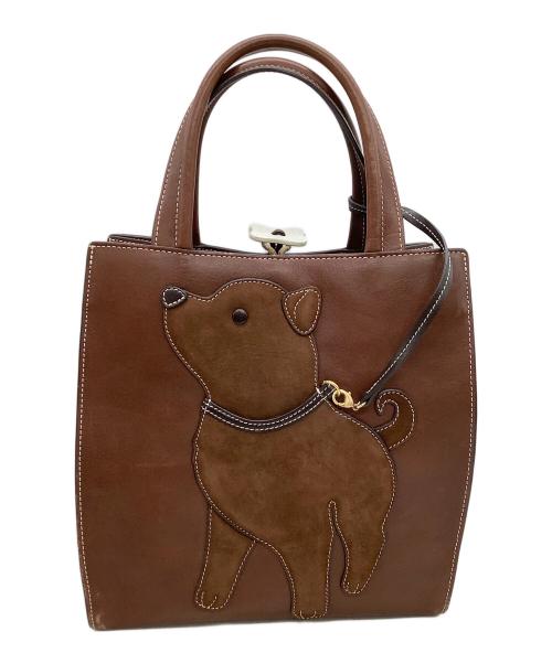 KITAMURA（キタムラ）KITAMURA (キタムラ) ハンドバッグ 犬モチーフ ブラウンの古着・服飾アイテム