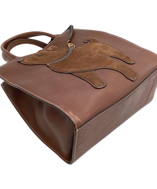 KITAMURA（キタムラ）KITAMURA (キタムラ) ハンドバッグ 犬モチーフ ブラウンの古着・服飾アイテム