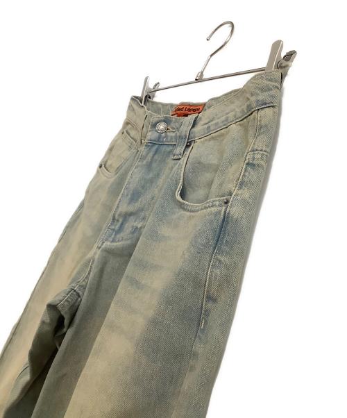 Jaded London（ジェイデッドロンドン）Jaded London (ジェイデッドロンドン) 加工ワイドデニムパンツ インディゴ×オレンジ サイズ:28の古着・服飾アイテム