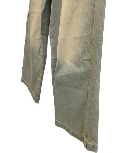 Jaded London（ジェイデッドロンドン）Jaded London (ジェイデッドロンドン) 加工ワイドデニムパンツ インディゴ×オレンジ サイズ:28の古着・服飾アイテム