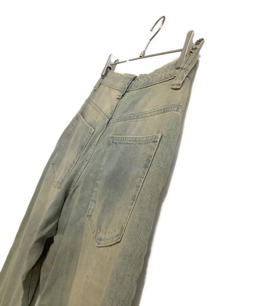 Jaded London（ジェイデッドロンドン）Jaded London (ジェイデッドロンドン) 加工ワイドデニムパンツ インディゴ×オレンジ サイズ:28の古着・服飾アイテム