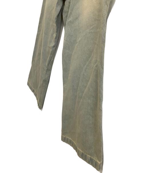 Jaded London（ジェイデッドロンドン）Jaded London (ジェイデッドロンドン) 加工ワイドデニムパンツ インディゴ×オレンジ サイズ:28の古着・服飾アイテム