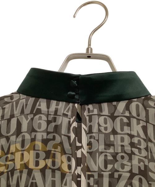 sacai（サカイ）sacai (サカイ) 半袖ブラウス　数字×ローマ字模様 ブラウン×グリーン サイズ:3の古着・服飾アイテム