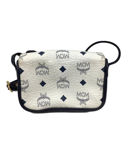 MCM（エムシーエム）MCM (エムシーエム) ショルダーポーチ ホワイト×ブラックの古着・服飾アイテム