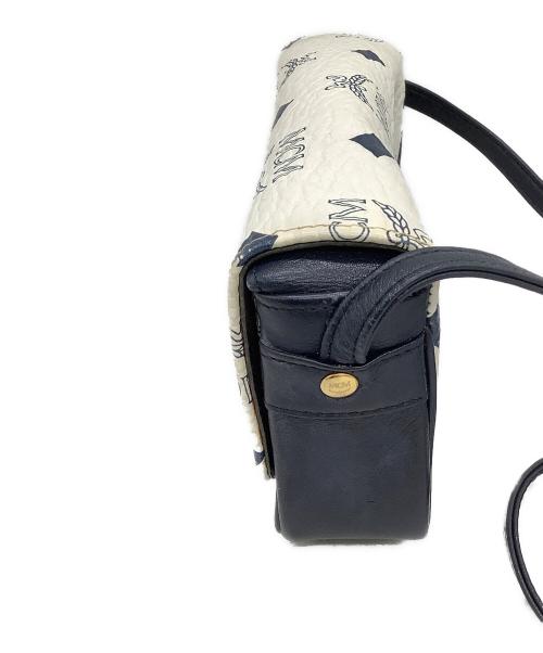 MCM（エムシーエム）MCM (エムシーエム) ショルダーポーチ ホワイト×ブラックの古着・服飾アイテム