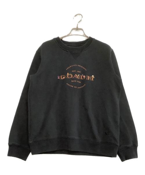 COACH（コーチ）COACH (コーチ) Vガゼットロゴプリントスウェット ブラック サイズ:Sの古着・服飾アイテム
