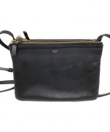 CELINE（セリーヌ）の古着「レザーショルダーバッグ　トリオ」｜ブラック