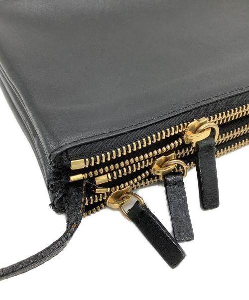 CELINE（セリーヌ）CELINE (セリーヌ) レザーショルダーバッグ　トリオ ブラックの古着・服飾アイテム