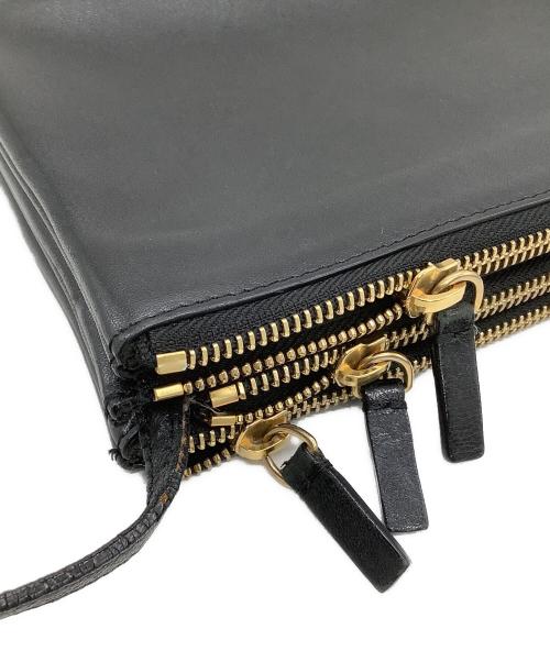 CELINE（セリーヌ）CELINE (セリーヌ) レザーショルダーバッグ　トリオ ブラックの古着・服飾アイテム