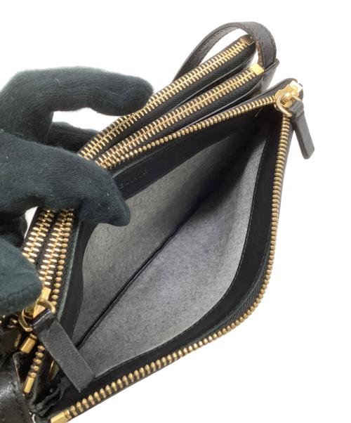 CELINE（セリーヌ）CELINE (セリーヌ) レザーショルダーバッグ　トリオ ブラックの古着・服飾アイテム