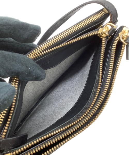 CELINE（セリーヌ）CELINE (セリーヌ) レザーショルダーバッグ　トリオ ブラックの古着・服飾アイテム