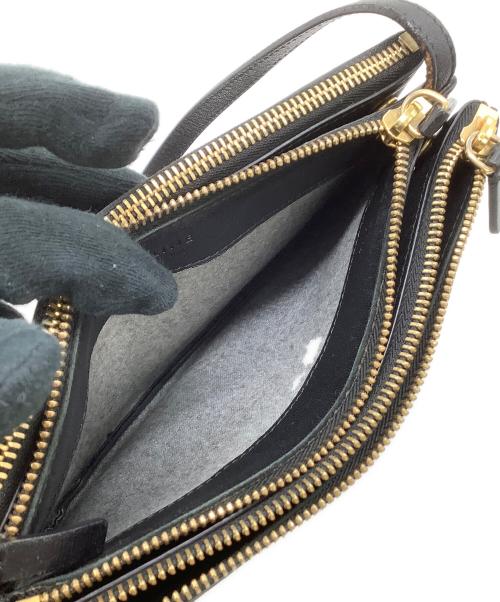 CELINE（セリーヌ）CELINE (セリーヌ) レザーショルダーバッグ　トリオ ブラックの古着・服飾アイテム