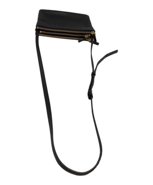 CELINE（セリーヌ）CELINE (セリーヌ) レザーショルダーバッグ　トリオ ブラックの古着・服飾アイテム
