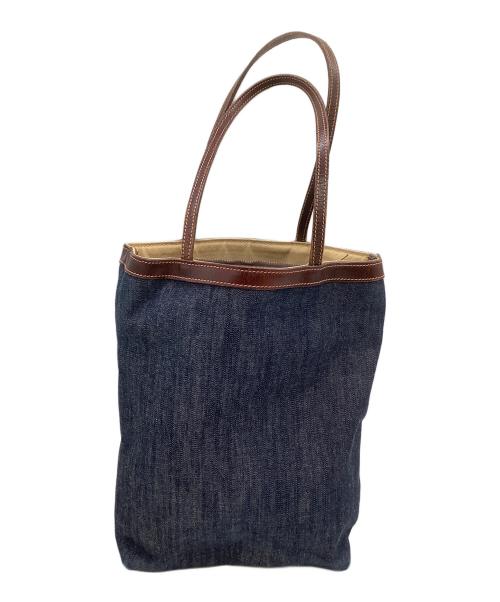 J&M DAVIDSON（ジェイ＆エム デヴィッドソン）J&M DAVIDSON (ジェイ＆エム デヴィッドソン) トートバッグ インディゴ×ブラウンの古着・服飾アイテム